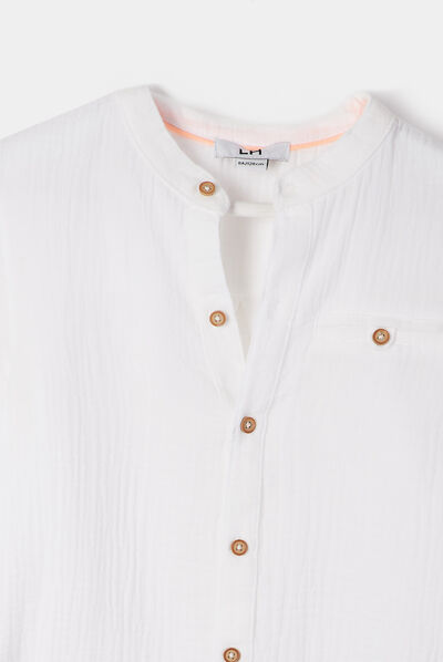 Chemise manches longues blanc garçon