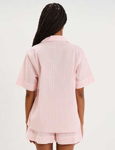 Ensemble pyjama chemise et short ecru femme