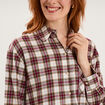 Chemise manches longues coton bordeaux femme