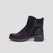 Bottines &agrave; talons pied large noir femme