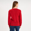 Pull de No&euml;l &agrave; sequins manches longues rouge femme