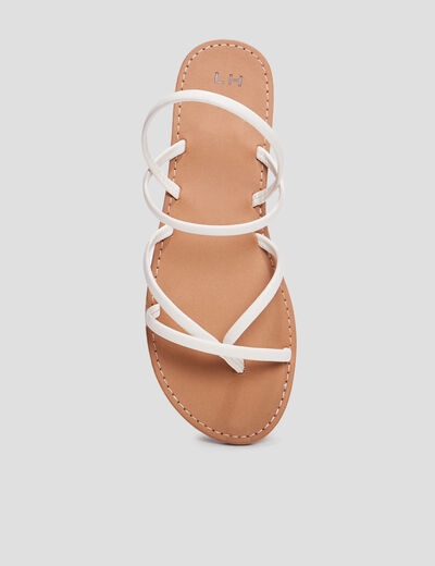 Sandales plates blanc femme