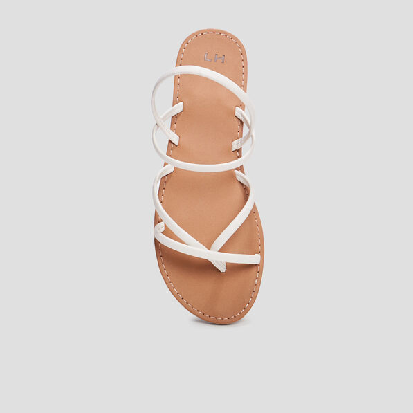 Sandales plates blanc femme