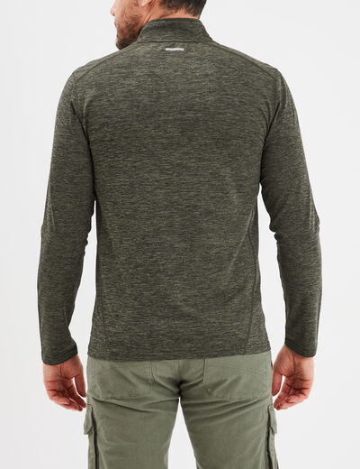 T-shirt col camionneur Trappeur vert kaki homme