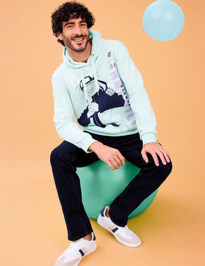 Sweat hoodie à capuche Naruto vert pastel homme
