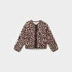 Veste sherpa boutonn&eacute;e col rond beige fille