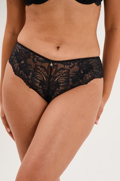 Shorty en dentelle noir femme