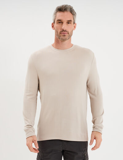 T-shirt chaud technique manches longues gris clair homme