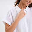 Chemise plumetis manches courtes coton blanc femme
