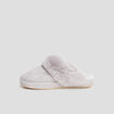 Chaussons mules col en fausse fourrure mauve femme