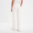 Jeans wide leg taille haute coton ivoire femme