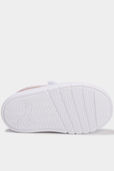 Baskets &agrave; scratchs Puma Courtflex Glitz blanc b&eacute;b&eacute; fille