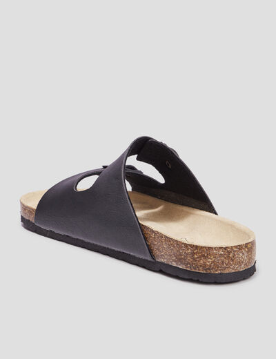 Mules avec boucles noir homme