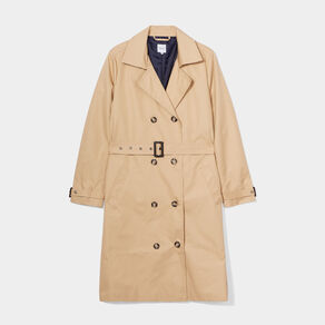 trench long cintre ceinture beige femmegt Trench long cintré ceinturé beige femme grande taille