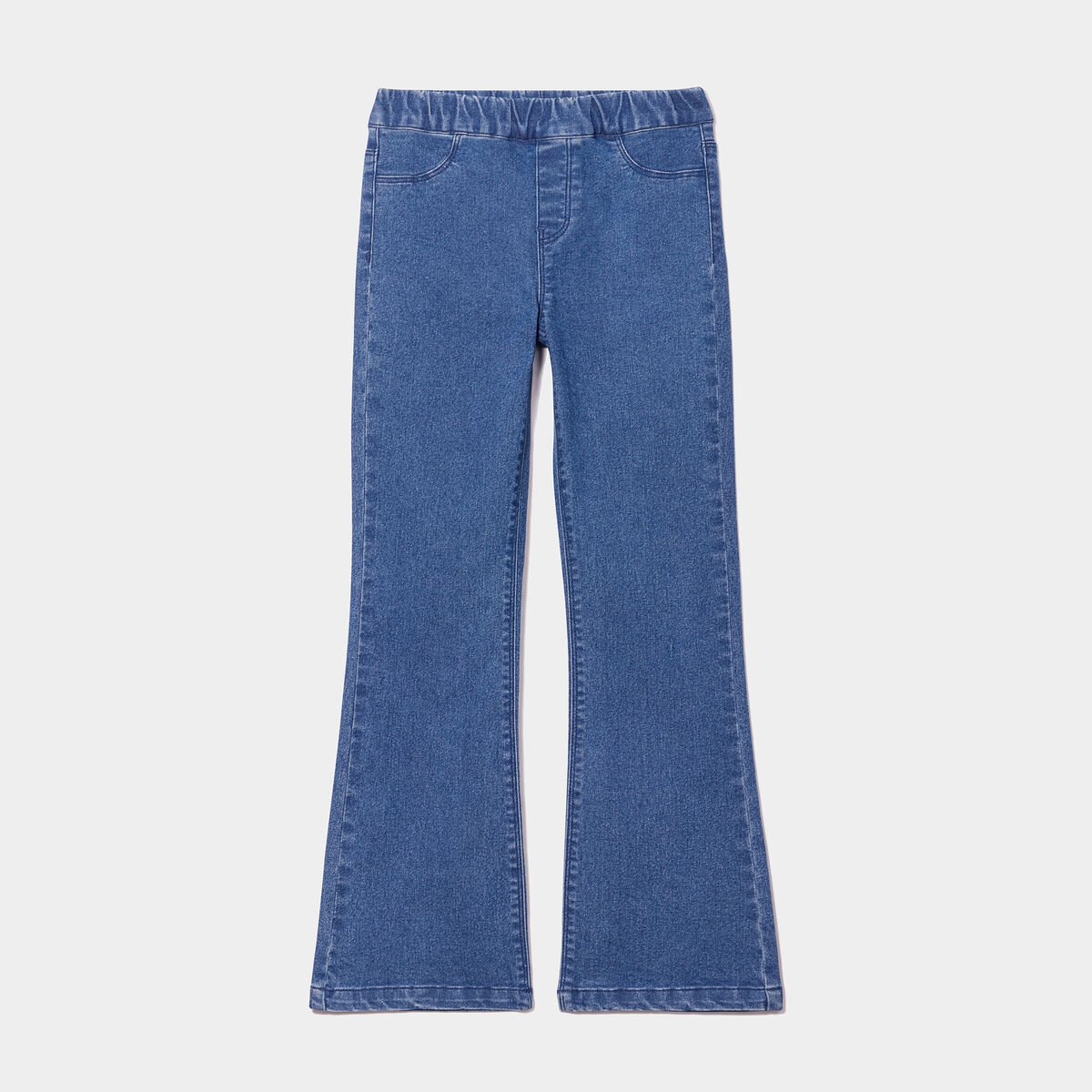 Jegging flare taille &eacute;lastiqu&eacute;e denim stone fille