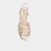 Sandales à talons métallisées jaune or femme