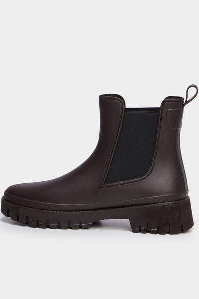 Bottes de pluie crant&eacute;es marron femme