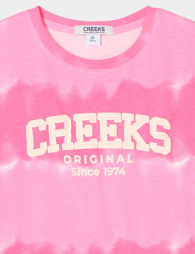 T-shirt manches courtes coton ecru fille