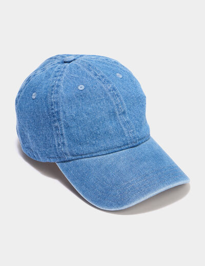 Casquette en jean coton bleu femme
