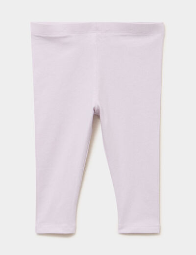Legging uni en coton parme b&eacute;b&eacute; fille