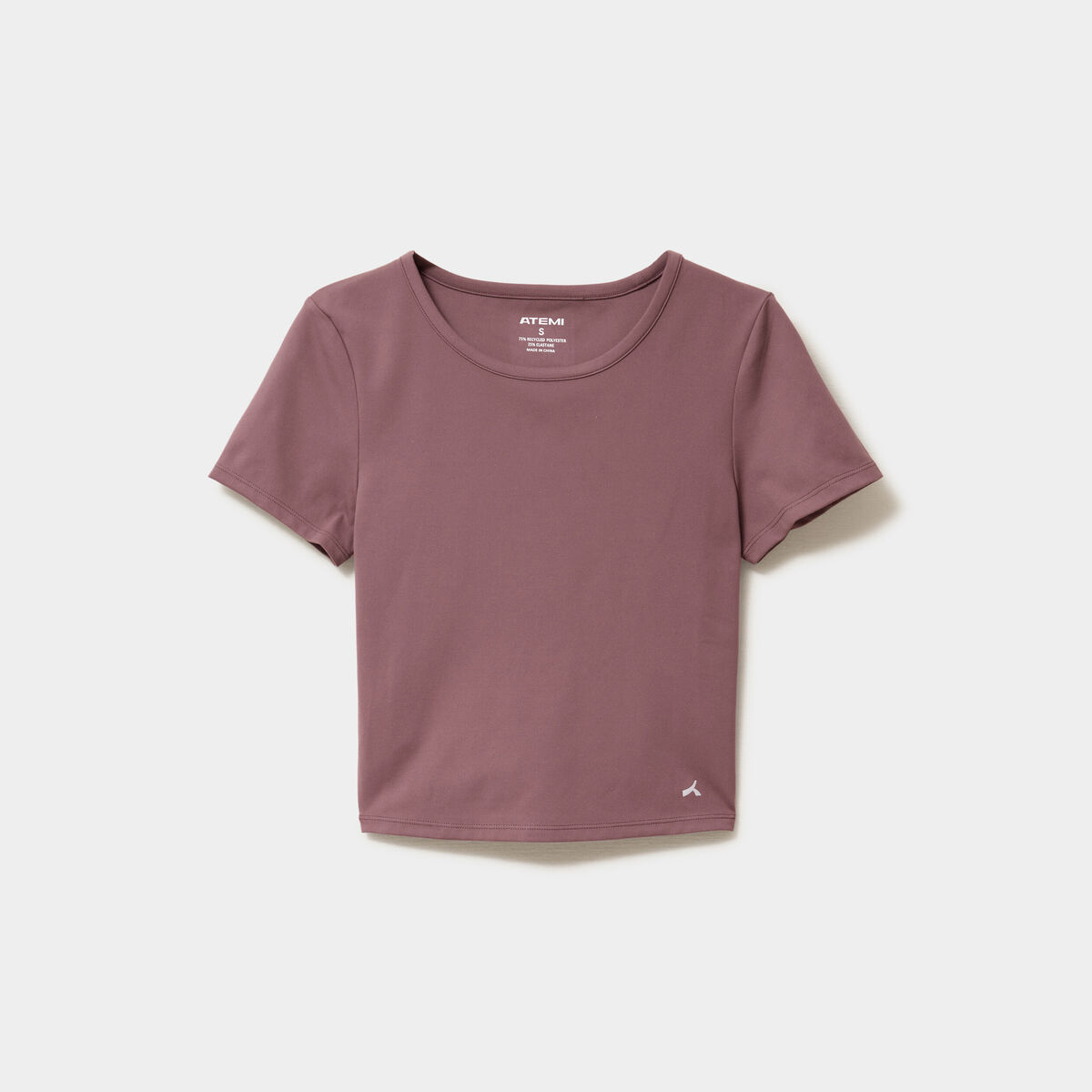 T-shirt de sport court ajust&eacute; mauve femme