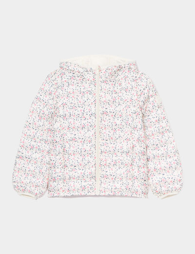 Doudoune légère zippée à capuche beige fille