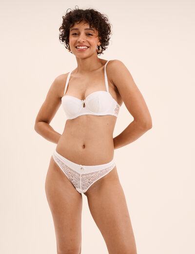 Soutien-gorge bandeau dentelle blanc femme