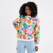 Sweat col rond manches longues Stitch multicolore femme