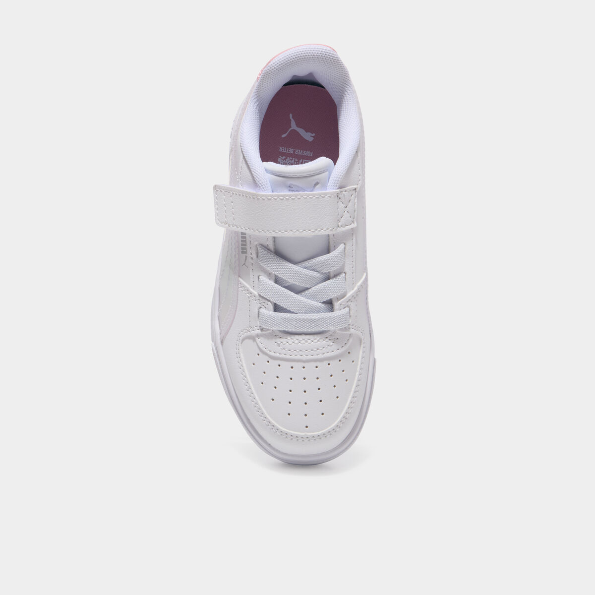 Tennis basses &agrave; scratchs Puma Caven Holo mauve fille
