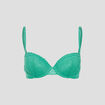 Soutien-gorge push up micro dentelle vert menthe femme