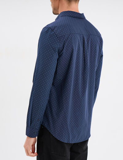 Chemise droite repassage facile bleu marine homme