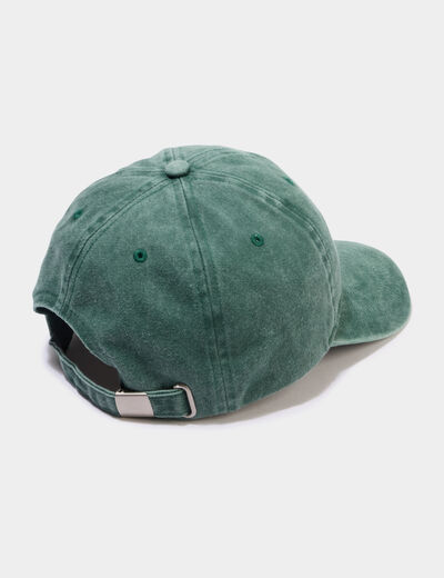 Casquette ajustable en jean vert fonc&eacute; homme