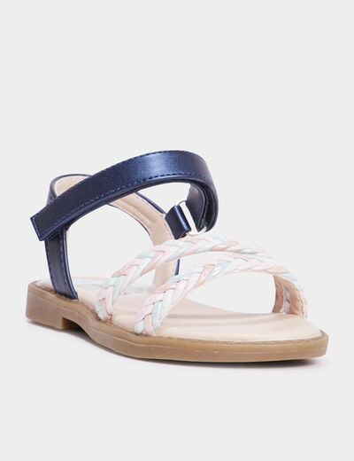 Sandales brides tressées Creeks bleu fille