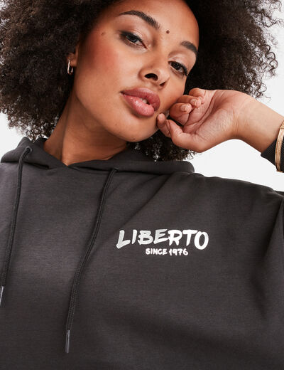 Sweat à capuche hoodie oversize Liberto noir femme