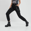Pantalon cargo avec chaîne noir femme