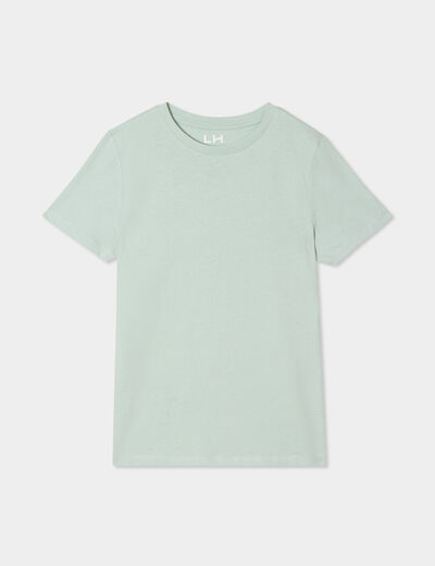 T-shirt en coton manches courtes vert pastel garçon