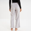 Pantalon effet polaire d&eacute;tails torsades gris clair femme