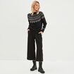 Pull jacquard fils métallisés Liberto noir femme