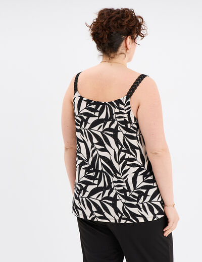 Débardeur dentelle au col ecru femme grande taille