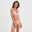 Soutien-gorge foulard dentelle à coques rose poudrée femme
