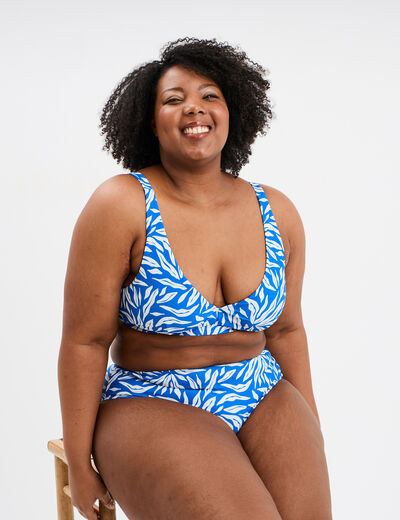 Bas de maillot de bain bleu femme grande taille