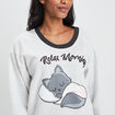 Ensemble pyjama 2 pièces gris clair femme