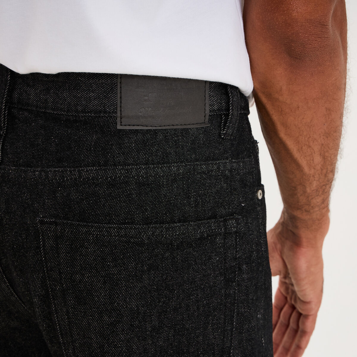 Jean relaxed 5 poches coton denim noir homme