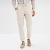 Pantalon de jogging en lin mélangé gris clair homme