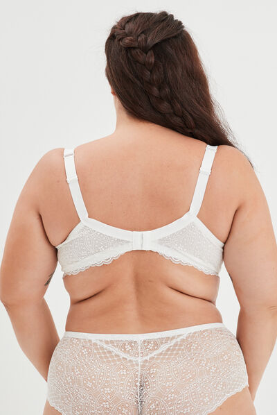 Soutien-gorge emboîtant à dentelle Izzie blanc femme grande taille