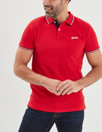 Polo avec broderie poitrine coton Creeks rouge homme