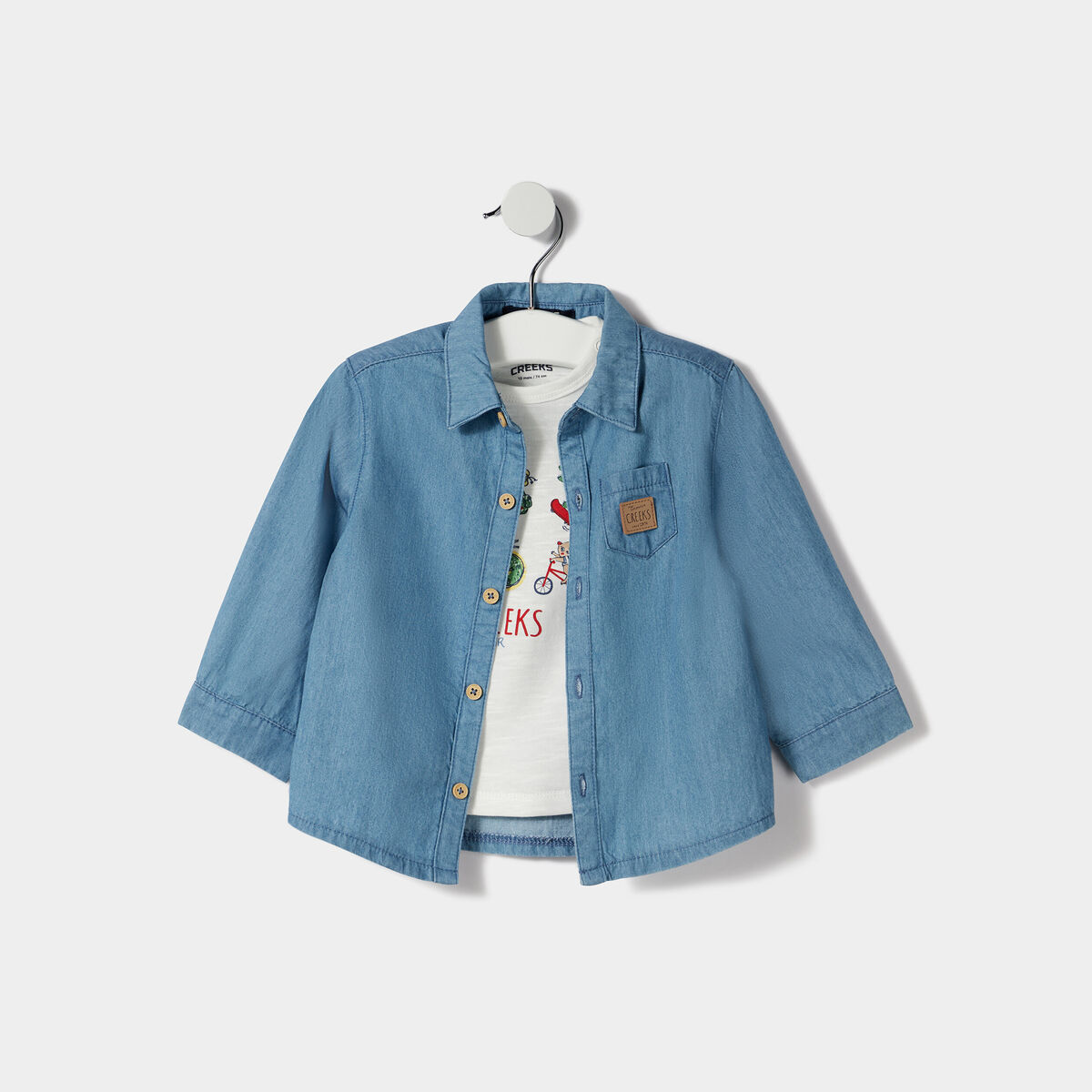 Ensemble 2 pièces coton Creeks denim stone bébé garçon