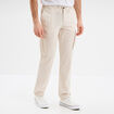Pantalon cargo en lin m&eacute;lang&eacute; gris clair homme