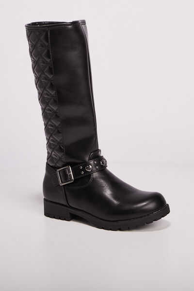 Bottes matelassées noir fille
