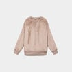 Haut de pyjama sweat polaire torsad&eacute; beige femme